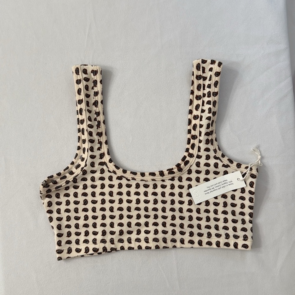 ARQ Organic Cotton Wide Strap Bra Paisley Medium